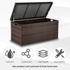 image:imageVINGLI 40 Gallon Wicker Storage Bench Patio Cushion Storage Box with Side Handles Rattan Deck Box for Garden Tools Cushions Outdoor Patio Deck Box for Garden Poolside GreyChestnut