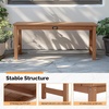 image:imageVINGLI 40in Outdoor HDPE Bench Weatherproof Porch Bench with Wood Grain Texture amp Stainless Steel Hardware Heavy Duty Support 660lbs 12 Person Backless Seat for Garden Patio Entryway BlackTeak