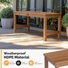 image:imageVINGLI 40in Outdoor HDPE Bench Weatherproof Porch Bench with Wood Grain Texture amp Stainless Steel Hardware Heavy Duty Support 660lbs 12 Person Backless Seat for Garden Patio Entryway BlackTeak