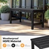 image:imageVINGLI 40in Outdoor HDPE Bench Weatherproof Porch Bench with Wood Grain Texture amp Stainless Steel Hardware Heavy Duty Support 660lbs 12 Person Backless Seat for Garden Patio Entryway BlackBlack