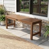 image:imageVINGLI 40in Outdoor HDPE Bench Weatherproof Porch Bench with Wood Grain Texture amp Stainless Steel Hardware Heavy Duty Support 660lbs 12 Person Backless Seat for Garden Patio Entryway BlackTeak