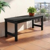 image:imageVINGLI 40in Outdoor HDPE Bench Weatherproof Porch Bench with Wood Grain Texture amp Stainless Steel Hardware Heavy Duty Support 660lbs 12 Person Backless Seat for Garden Patio Entryway BlackBlack