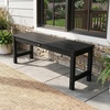 image:imageVINGLI 40in Outdoor HDPE Bench Weatherproof Porch Bench with Wood Grain Texture amp Stainless Steel Hardware Heavy Duty Support 660lbs 12 Person Backless Seat for Garden Patio Entryway BlackBlack