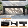 image:imageVINGLI 40in Outdoor HDPE Bench Weatherproof Porch Bench with Wood Grain Texture amp Stainless Steel Hardware Heavy Duty Support 660lbs 12 Person Backless Seat for Garden Patio Entryway BlackBlack