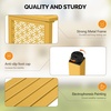 image:imageVINGLI 40in Outdoor Metal Bench AllWeathe Backless Patio Bench with Slatted SeatFloral Side Panels RustResistant Garden Bench Weatherproof Outdoor Seating for Porch Entryway Backyard GreenYellow