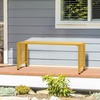 image:imageVINGLI 40in Outdoor Metal Bench AllWeathe Backless Patio Bench with Slatted SeatFloral Side Panels RustResistant Garden Bench Weatherproof Outdoor Seating for Porch Entryway Backyard GreenYellow