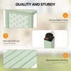 image:imageVINGLI 40in Outdoor Metal Bench AllWeathe Backless Patio Bench with Slatted SeatFloral Side Panels RustResistant Garden Bench Weatherproof Outdoor Seating for Porch Entryway Backyard GreenGreen