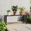 image:imageVINGLI 40in Outdoor Metal Bench AllWeathe Backless Patio Bench with Slatted SeatFloral Side Panels RustResistant Garden Bench Weatherproof Outdoor Seating for Porch Entryway Backyard GreenBlack