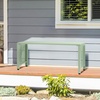 image:imageVINGLI 40in Outdoor Metal Bench AllWeathe Backless Patio Bench with Slatted SeatFloral Side Panels RustResistant Garden Bench Weatherproof Outdoor Seating for Porch Entryway Backyard GreenGreen