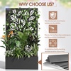 image:imageVINGLI 44 H Metal Raised Garden Bed with Trellis Outdoor Planter Box for Climbing Vegetables Fruits and Flowers Privacy Screen for Backyard Patio Balcony Black Treetree
