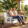 image:imageVINGLI 45 FT Outdoor Porch Swing with Cushions Heavy Duty 880 LBS 2Person Wooden Patio Swings with Eternal Flower Pattern and FadeResistant Seat Cushion for Yard Garden Tree BrownWhite