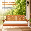image:imageVINGLI 45 FT Outdoor Porch Swing with Cushions Heavy Duty 880 LBS 2Person Wooden Patio Swings with Eternal Flower Pattern and FadeResistant Seat Cushion for Yard Garden Tree BrownBrown