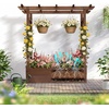 image:imageVINGLI 45 in Raised Garden Bed with Trellis amp Hanging Roof Wooden Elevated Planter Box with Drainage Holes for Outdoor Climbing Plants Vegetables Flowers Patio Yard Balcony Carbonized Wood Medium
