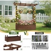 image:imageVINGLI 45 in Raised Garden Bed with Trellis amp Hanging Roof Wooden Elevated Planter Box with Drainage Holes for Outdoor Climbing Plants Vegetables Flowers Patio Yard Balcony Carbonized Wood Medium
