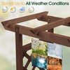 image:imageVINGLI 45 in Raised Garden Bed with Trellis amp Hanging Roof Wooden Elevated Planter Box with Drainage Holes for Outdoor Climbing Plants Vegetables Flowers Patio Yard Balcony Carbonized Wood Medium