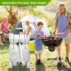 image:imageVINGLI 45L Upgraded Portable Sink Rolling Hand Wash Basin Stand with Towel Holder amp Soap Dispenser amp Wheels Perfect for GardenCampingOutdoor EventsGatheringsWorksiteRVIndoor