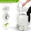 image:imageVINGLI 45L Upgraded Portable Sink Rolling Hand Wash Basin Stand with Towel Holder amp Soap Dispenser amp Wheels Perfect for GardenCampingOutdoor EventsGatheringsWorksiteRVIndoor