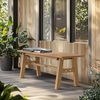 image:imageVINGLI 47 Outdoor HDPE Bench Weatherproof Garden Bench wMetal Legs Poly Lumber Porch Benches 660 LBS Capacity Outdoor Backless Patio Benches for Entryway Deck BlueTeak
