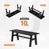 image:imageVINGLI 47 Outdoor HDPE Bench Weatherproof Garden Bench wMetal Legs Poly Lumber Porch Benches 660 LBS Capacity Outdoor Backless Patio Benches for Entryway Deck BlueBlack