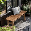image:imageVINGLI 47 Outdoor HDPE Bench Weatherproof Garden Bench wMetal Legs Poly Lumber Porch Benches 660 LBS Capacity Outdoor Backless Patio Benches for Entryway Deck BlackTeak