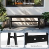 image:imageVINGLI 47 Outdoor HDPE Bench Weatherproof Garden Bench wMetal Legs Poly Lumber Porch Benches 660 LBS Capacity Outdoor Backless Patio Benches for Entryway Deck BlueBlack