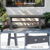 image:imageVINGLI 47 Outdoor HDPE Bench Weatherproof Garden Bench wMetal Legs Poly Lumber Porch Benches 660 LBS Capacity Outdoor Backless Patio Benches for Entryway Deck BlackGrey