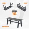 image:imageVINGLI 47 Outdoor HDPE Bench Weatherproof Garden Bench wMetal Legs Poly Lumber Porch Benches 660 LBS Capacity Outdoor Backless Patio Benches for Entryway Deck BlueGrey