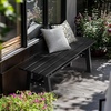 image:imageVINGLI 47 Outdoor HDPE Bench Weatherproof Garden Bench wMetal Legs Poly Lumber Porch Benches 660 LBS Capacity Outdoor Backless Patio Benches for Entryway Deck BlackBlack
