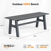image:imageVINGLI 47 Outdoor HDPE Bench Weatherproof Garden Bench wMetal Legs Poly Lumber Porch Benches 660 LBS Capacity Outdoor Backless Patio Benches for Entryway Deck BlueGrey