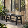 image:imageVINGLI 47 Outdoor HDPE Bench Weatherproof Garden Bench wMetal Legs Poly Lumber Porch Benches 660 LBS Capacity Outdoor Backless Patio Benches for Entryway Deck BlueBlack