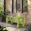 image:imageVINGLI 47 Outdoor HDPE Bench Weatherproof Garden Bench wMetal Legs Poly Lumber Porch Benches 660 LBS Capacity Outdoor Backless Patio Benches for Entryway Deck BlackGreen