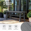 image:imageVINGLI 47 Outdoor HDPE Bench Weatherproof Garden Bench wMetal Legs Poly Lumber Porch Benches 660 LBS Capacity Outdoor Backless Patio Benches for Entryway Deck BlueGrey