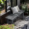 image:imageVINGLI 47 Outdoor HDPE Bench Weatherproof Garden Bench wMetal Legs Poly Lumber Porch Benches 660 LBS Capacity Outdoor Backless Patio Benches for Entryway Deck BlackGrey