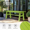 image:imageVINGLI 47 Outdoor HDPE Bench Weatherproof Garden Bench wMetal Legs Poly Lumber Porch Benches 660 LBS Capacity Outdoor Backless Patio Benches for Entryway Deck BlackGreen