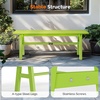 image:imageVINGLI 47 Outdoor HDPE Bench Weatherproof Garden Bench wMetal Legs Poly Lumber Porch Benches 660 LBS Capacity Outdoor Backless Patio Benches for Entryway Deck BlueGreen