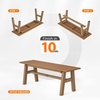 image:imageVINGLI 47 Outdoor HDPE Bench Weatherproof Garden Bench wMetal Legs Poly Lumber Porch Benches 660 LBS Capacity Outdoor Backless Patio Benches for Entryway Deck BlackTeak