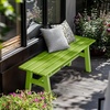 image:imageVINGLI 47 Outdoor HDPE Bench Weatherproof Garden Bench wMetal Legs Poly Lumber Porch Benches 660 LBS Capacity Outdoor Backless Patio Benches for Entryway Deck BlackGreen