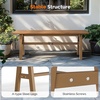 image:imageVINGLI 47 Outdoor HDPE Bench Weatherproof Garden Bench wMetal Legs Poly Lumber Porch Benches 660 LBS Capacity Outdoor Backless Patio Benches for Entryway Deck BlueTeak