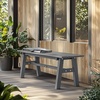 image:imageVINGLI 47 Outdoor HDPE Bench Weatherproof Garden Bench wMetal Legs Poly Lumber Porch Benches 660 LBS Capacity Outdoor Backless Patio Benches for Entryway Deck BlueGrey