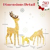 image:imageVINGLI 4FT Silver Lighted Christmas Reindeer Family Set of 3 Prelit 210 Warm White LED Outdoor Reindeer Decorations Sparkling Buck Doe Fawn Lighted Christmas Yard Decorations for Lawn Garden PorchWhite
