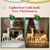image:imageVINGLI 4FT Silver Lighted Christmas Reindeer Family Set of 3 Prelit 210 Warm White LED Outdoor Reindeer Decorations Sparkling Buck Doe Fawn Lighted Christmas Yard Decorations for Lawn Garden PorchWhite