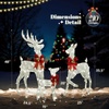 image:imageVINGLI 4FT Silver Lighted Christmas Reindeer Family Set of 3 Prelit 210 Warm White LED Outdoor Reindeer Decorations Sparkling Buck Doe Fawn Lighted Christmas Yard Decorations for Lawn Garden PorchSilver