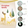 image:imageVINGLI 4FT Silver Lighted Christmas Reindeer Family Set of 3 Prelit 210 Warm White LED Outdoor Reindeer Decorations Sparkling Buck Doe Fawn Lighted Christmas Yard Decorations for Lawn Garden PorchWhite