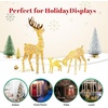 image:imageVINGLI 4FT Silver Lighted Christmas Reindeer Family Set of 3 Prelit 210 Warm White LED Outdoor Reindeer Decorations Sparkling Buck Doe Fawn Lighted Christmas Yard Decorations for Lawn Garden PorchWhite