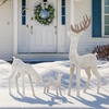 image:imageVINGLI 4FT Silver Lighted Christmas Reindeer Family Set of 3 Prelit 210 Warm White LED Outdoor Reindeer Decorations Sparkling Buck Doe Fawn Lighted Christmas Yard Decorations for Lawn Garden PorchWhite
