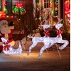 image:imageVINGLI 4FT Silver Lighted Christmas Reindeer Family Set of 3 Prelit 210 Warm White LED Outdoor Reindeer Decorations Sparkling Buck Doe Fawn Lighted Christmas Yard Decorations for Lawn Garden PorchWhite