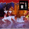 image:imageVINGLI 4FT Silver Lighted Christmas Reindeer Family Set of 3 Prelit 210 Warm White LED Outdoor Reindeer Decorations Sparkling Buck Doe Fawn Lighted Christmas Yard Decorations for Lawn Garden PorchWhite