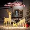 image:imageVINGLI 4FT Silver Lighted Christmas Reindeer Family Set of 3 Prelit 210 Warm White LED Outdoor Reindeer Decorations Sparkling Buck Doe Fawn Lighted Christmas Yard Decorations for Lawn Garden PorchWhite