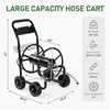 image:imageVINGLI 4Wheel Garden Hose Reel Cart with Storage Basket Portable Residential Hose Reel Cart Lawn Watering for Garden Backyard and Farm Green 250FTBlack 300ft 4 Wheel