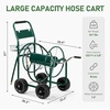 image:imageVINGLI 4Wheel Garden Hose Reel Cart with Storage Basket Portable Residential Hose Reel Cart Lawn Watering for Garden Backyard and Farm Green 250FTGreen 300ft 4 Wheel